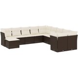  11-dijelni set vrtnih sofa od poliratana s jastucima smeđi | shoptok.hr