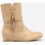 Resti Beige eco-suede boots with a hidden anchor Lovely | shoptok.hr