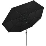  Vrtni suncobran s 3 razine i aluminijskim stupom 3,5 m crni | shoptok.hr