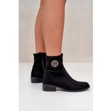 Boto Women's Ankle Boots with Flat Heel and Zip Beige Loratie | Shoptok.si