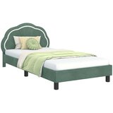 Krevet za djecu s uzglavljem Morska zelena 90 x 190 cm Baršun | Eponuda.com