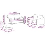 3-dijelni set sofa s jastucima svjetlosivi od tkanine | shoptok.hr