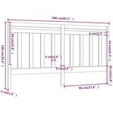  Uzglavlje za krevet crno 206 x 4 x 100 cm od masivne borovine | shoptok.hr