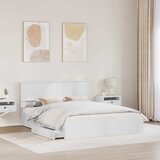 vidaXL Postelja s shranjevanjem Bela 160 x 200 cm Konstruiran les, (5000105128) | Shoptok.si
