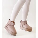 Gemre Dark beige casual snow boots on a high platform Thaisa | ePonuda.com