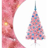 vidaXL Umjetna preddekorirana božićna jelka Roza 120 cm PVC | Shoptok.si