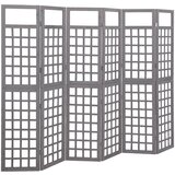 vidaXL 6-delni paravan/mreža iz lesa jelke sive barve 242,5x180 cm | Shoptok.si
