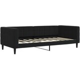  Dnevni krevet na razvlačenje s ladicama crni 90 x 190 cm baršun | shoptok.hr
