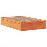  Posteljni okvir brez vzmetnice voščeno rjav 135x190 cm borovina, (21607269) | Shoptok.si