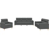  3-dijelni set sofa s jastucima tamnosivi od tkanine | shoptok.hr