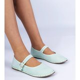 Gemre Green women's ballet flats with a strap Meremi | Shoptok.si