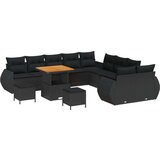  Set vrtne sofe s jastucima Crni Poli Ratan Acacia Set vrtne blagovaonice s jastucima Crni Poli Ratan Acacia | shoptok.hr
