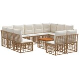  Set vanjskih sofa 12 kom. Prirodna i krema bijela Poliester | shoptok.hr
