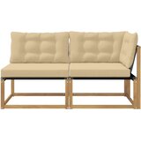  Sekcionalna sofa s jastukom Bijela 162 5 x 83 x 73 cm - Bijela i bež 1x srednji +1x kut | shoptok.hr