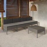 Maison Chic Seti vrtnega pohištva - Vrtna garnitura - Vrtni pohištvo set 5-delna z blazinami poli ratan siva, (21818088) | Shoptok.si