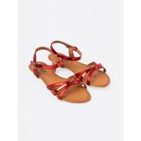 Shelvt Red sandals with an animal motif | Shoptok.si