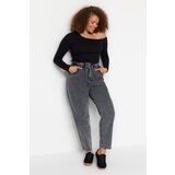 Trendyol Curve Gray High Waist Elastic Waist Mom Jeans | Eponuda.ba