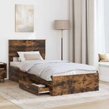  Konstrukcija postelje z vzglavjem Dimljeni oreh 100 x 200 cm, (5000103695) Slike