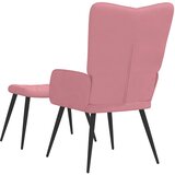  Stolica za opuštanje s osloncem za noge ružičasta baršunasta | shoptok.hr