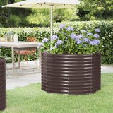 vidaXL Vrtna sadilica od čelika obloženog prahom 100x100x68 cm smeđa | shoptok.hr