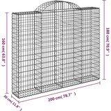  Lučne gabionske košare 2 kom 200x30x160/180cm pocinčano željezo | shoptok.hr