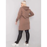 Fashion Hunters Plus size brown cotton tunic | Shoptok.si
