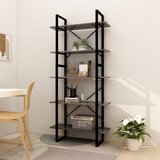  The Living Store Knjižna omara 5-nadstropna siva 80x30x175 cm inženirski les - Knjižna Omara, (21431533) Cene