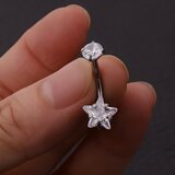  Piercing naušnica LI-23613 - Srebrna / Zvijezda KP23613 Cene
