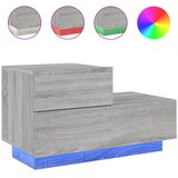 Maison Chic Nočna omarica - Nočna miza z LED lučkami siva sonoma 70x36x40,5 cm, (21687085) Cene
