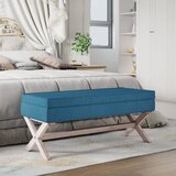 The Living Store Stolček s prostorom za shranjevanje moder 110x45x49 cm žamet - Stolček S Prostorom Za Shranjevanje, (21482120) Cene