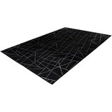 Kayoom RAVNO TKANA PREPROGA Bijou 125 Schwarz / Silber 160/230 cm črna, srebrne barve | Shoptok.si