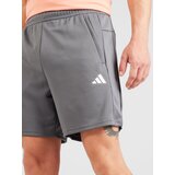Adidas Sportske hlače 'Train Essentials All Set' tamo siva / bijela | shoptok.hr