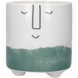 Kitchen Craft Bijelo-zelena keramička tegla za cvijeće Happy Face | shoptok.hr