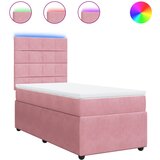 The Living Store Box spring postelja z vzmetnico roza 80x200 cm žamet - Box Spring Postelja, (21492378) Cene