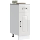 vidaXL Kuhinjska osnovna omarica Kalmar visok sijaj bela inž. les, (22010415) | Shoptok.si