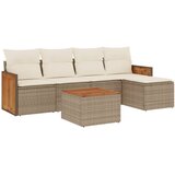 vidaXL 6-dijelni set vrtnih sofa s jastucima bež od poliratana | shoptok.hr