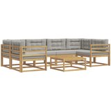  Set vanjskih sofa s jastukom 5 pcs Bijela i svjetlosiva | shoptok.hr