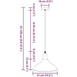 vidaXL Visilica podesiva po visini E27 sjajno siva Ø 31 cm metal | shoptok.hr