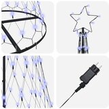 vidaXL LED božično drevesce Modra 138.5 x 138.5 x 399 cm Kovina | Shoptok.si