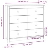  TV omarica medeno rjava 100x40x90 cm trdna borovina, (20654345) | Shoptok.si