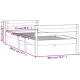 Okvir kreveta bez madraca 75 x 190 cm od masivne borovine | Eponuda.com