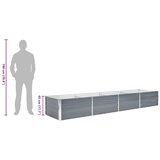  Vrtna sadilica od pocinčanog čelika 320 x 80 x 45 cm siva | shoptok.hr