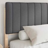  Posteljni okvir z oblazinjenim vzglavjem z vzglavjem Temno siva, (5000101618) | Shoptok.si