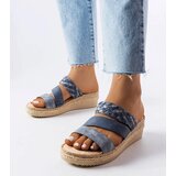  Blue wedge flip-flops Boston | ePonuda.com