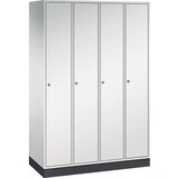 C+P Jeklena garderobna omara INTRO, širina 1220 mm, 4 predelki, korpus svetlo siv, vrata svetlo siva | Shoptok.si