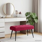  Klupa s gumbastim tkanjem Vinska crvena 80 x 40 x 46 cm Baršun | Eponuda.com