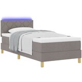 vidaXL Vzmetnica s klasičnim dnom z vzmetnico Taupe 90x190 cm Tkanina, (22083199) | Shoptok.si