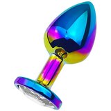 Sunfo - metalni analni dildo s kamenom (dugino bijeli) | shoptok.hr