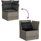  Set 8 delne vrtne sedežne garniture z blazinami sivo poli ratan akacija | Shoptok.si