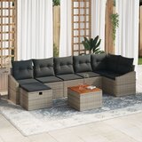 vidaXL Set vrtnog kauča od 8 dijelova s jastučićima Siva Poli ratan | shoptok.hr